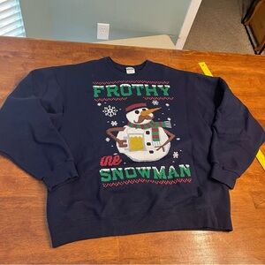 Navy Snowman Sweatshirt Frothy the snowman ugly sweater size XL